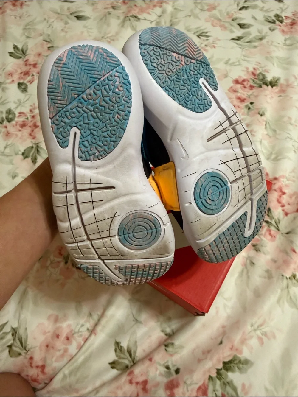 Nike Kids Black, Blue & Yellow Slip-On Sneakers with Orange Lining